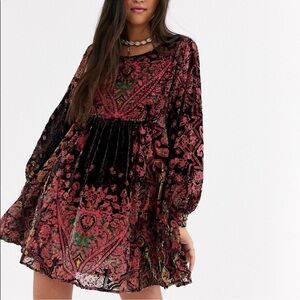 Free People Mirror Mirror Velvet Mini Dress